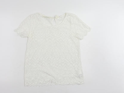 Womens UK Size 10 H&M White Basic Blouse