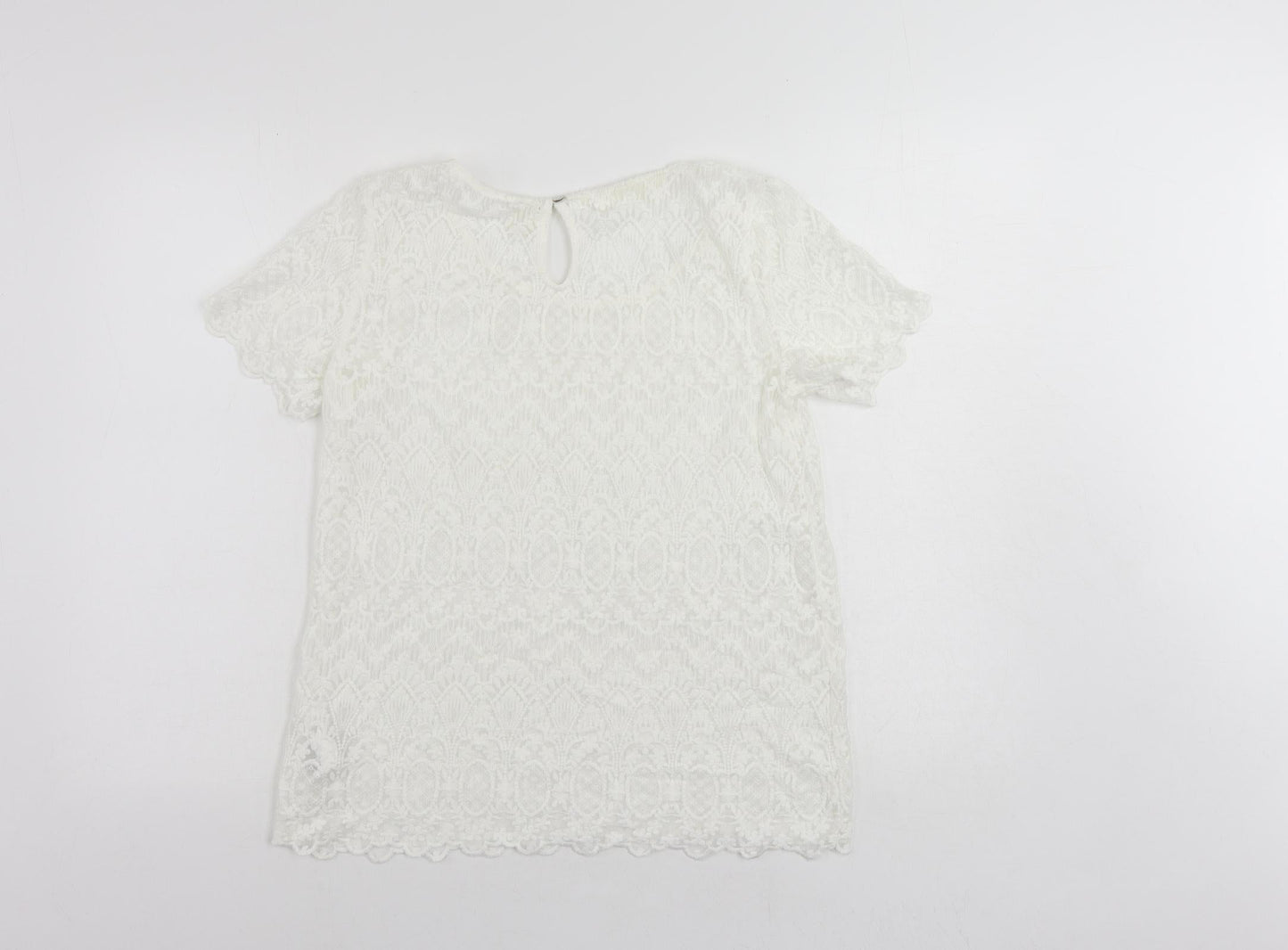 Womens UK Size 10 H&M White Basic Blouse