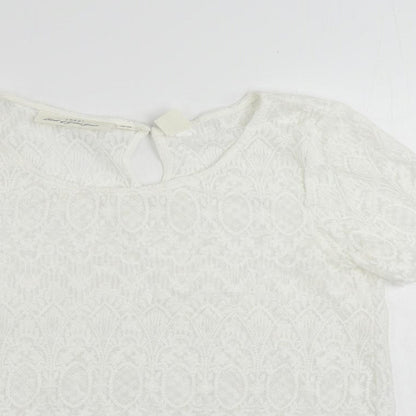 Womens UK Size 10 H&M White Basic Blouse