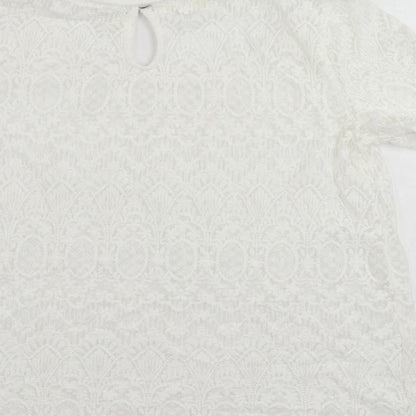 Womens UK Size 10 H&M White Basic Blouse