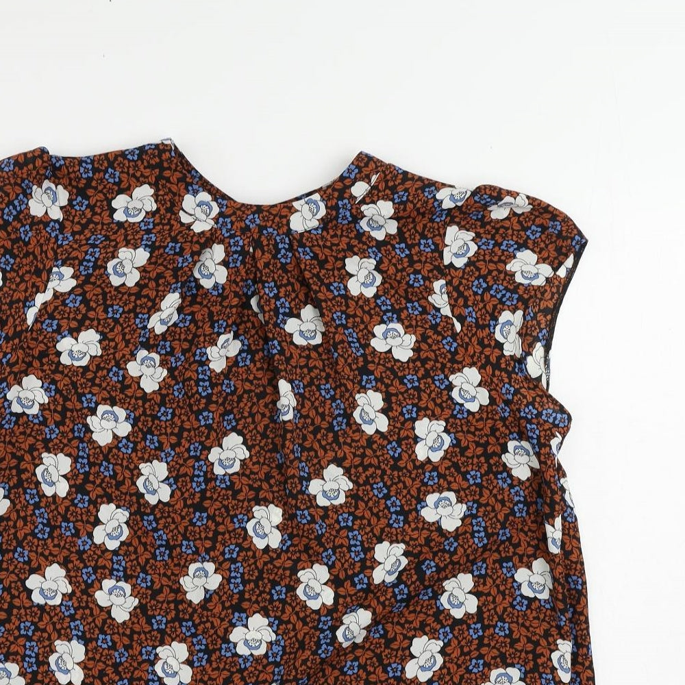 Womens UK Size 14 Dorothy Perkins Brown Basic Blouse