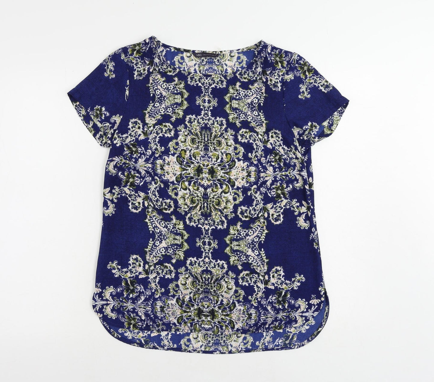 Womens UK Size 8 Marks and Spencer Blue Basic Blouse