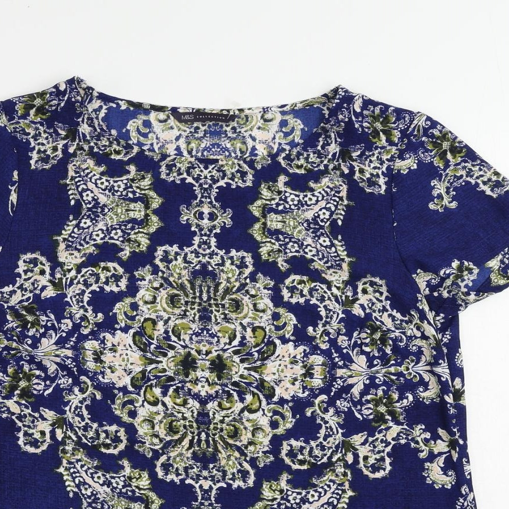 Womens UK Size 8 Marks and Spencer Blue Basic Blouse
