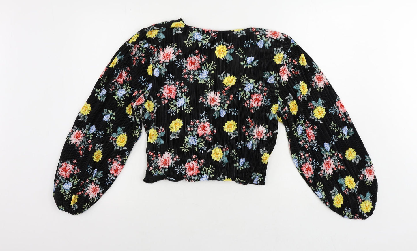 Womens UK Size 10 Topshop Black Cropped Blouse