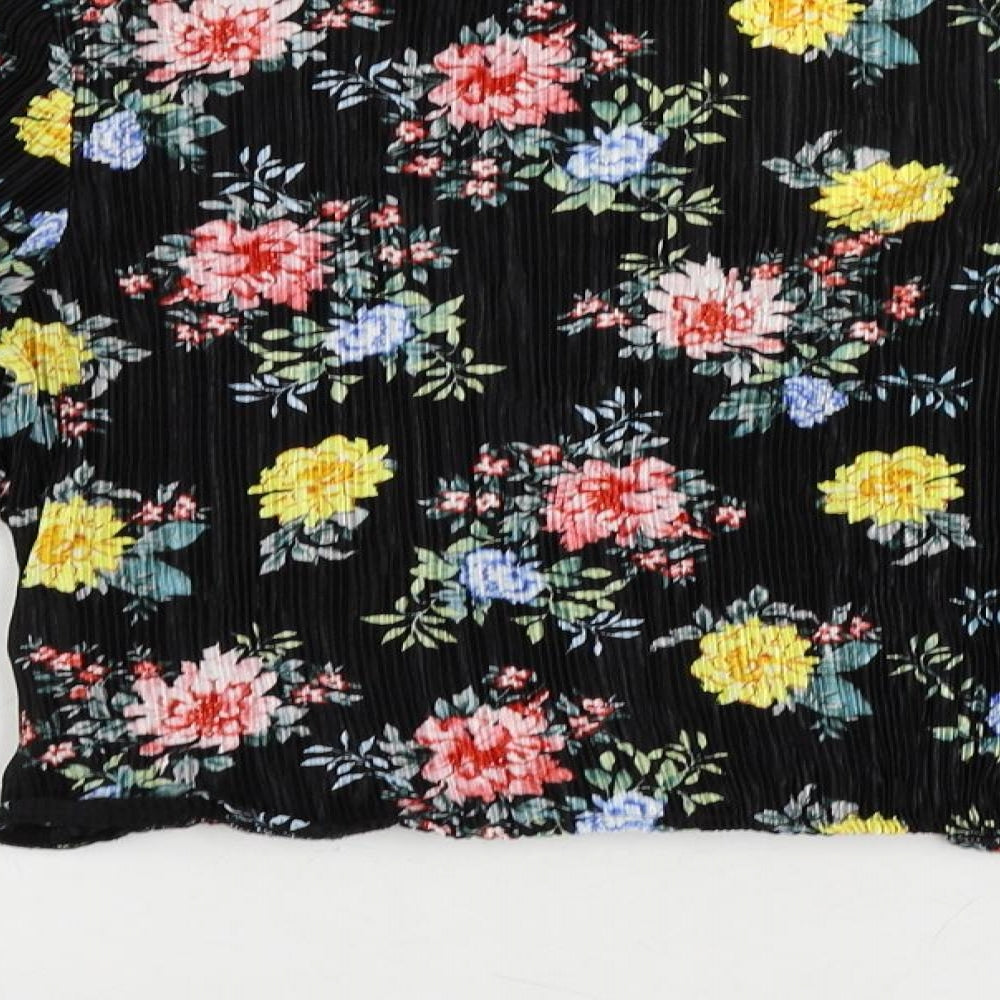 Womens UK Size 10 Topshop Black Cropped Blouse