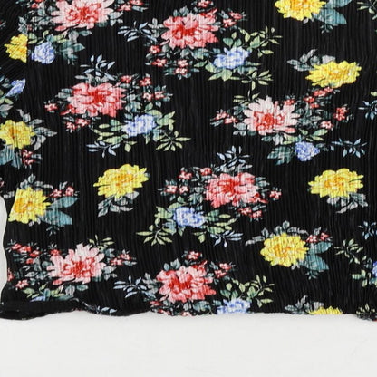 Womens UK Size 10 Topshop Black Cropped Blouse