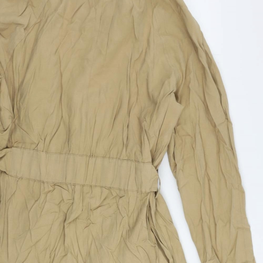 Womens UK Size 14 Marks and Spencer Beige Overcoat