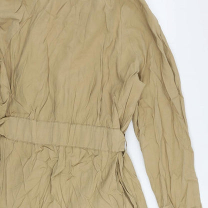 Womens UK Size 14 Marks and Spencer Beige Overcoat
