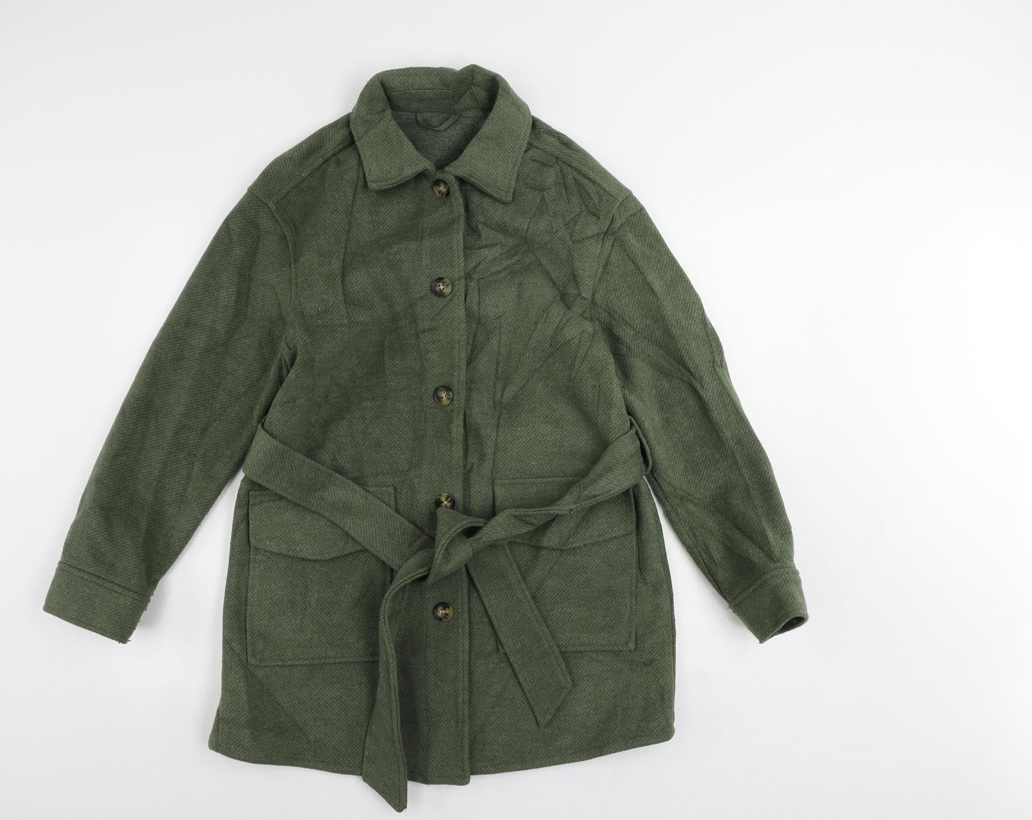 Womens UK Size 10 Marks and Spencer Green Pea Coat
