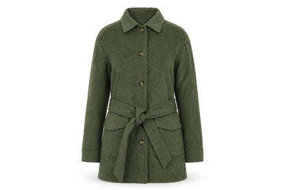 Marks & Spencer Womens Green Pea Coat Coat Size 10 Button - Belted