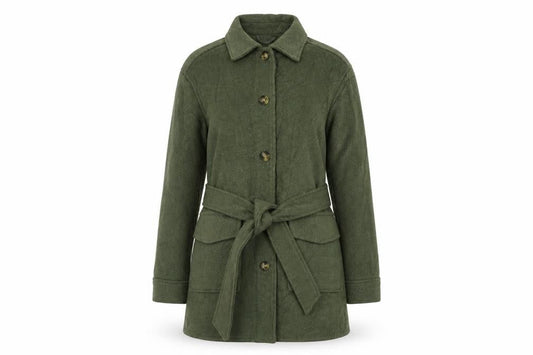 Marks & Spencer Womens Green Pea Coat Coat Size 10 Button - Belted