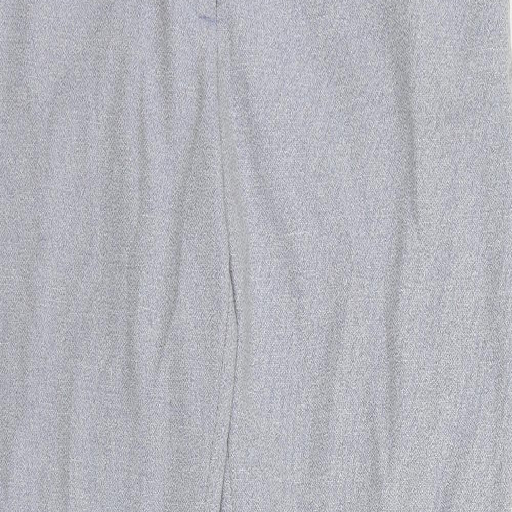 H7M Womens Blue Polyester Chino Trousers Size 12 L29 in Regular Zip