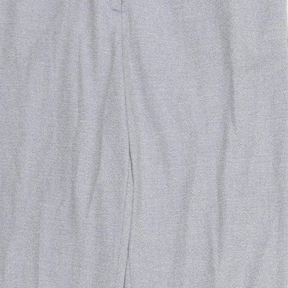 H7M Womens Blue Polyester Chino Trousers Size 12 L29 in Regular Zip