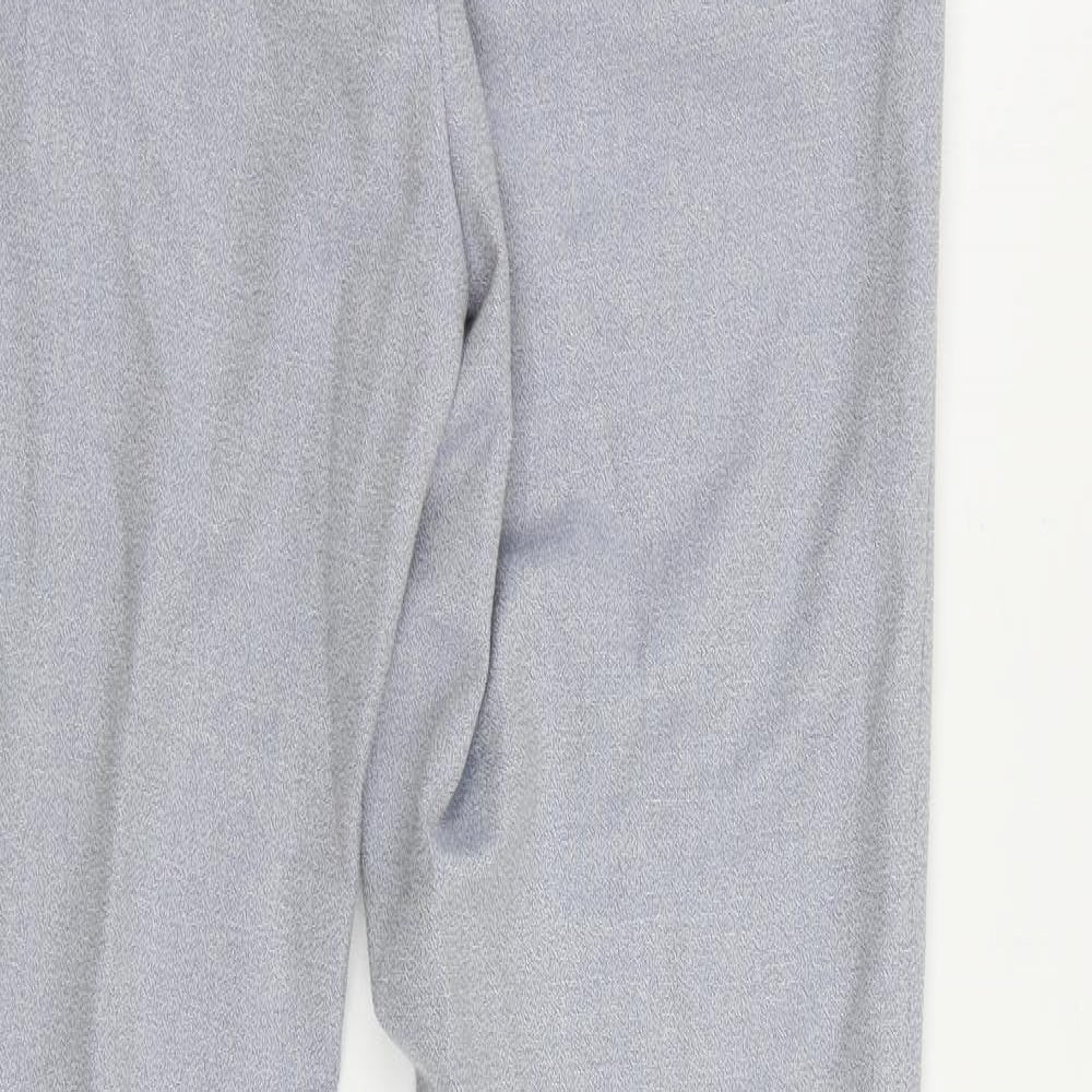 H7M Womens Blue Polyester Chino Trousers Size 12 L29 in Regular Zip