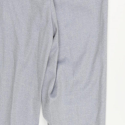 H7M Womens Blue Polyester Chino Trousers Size 12 L29 in Regular Zip