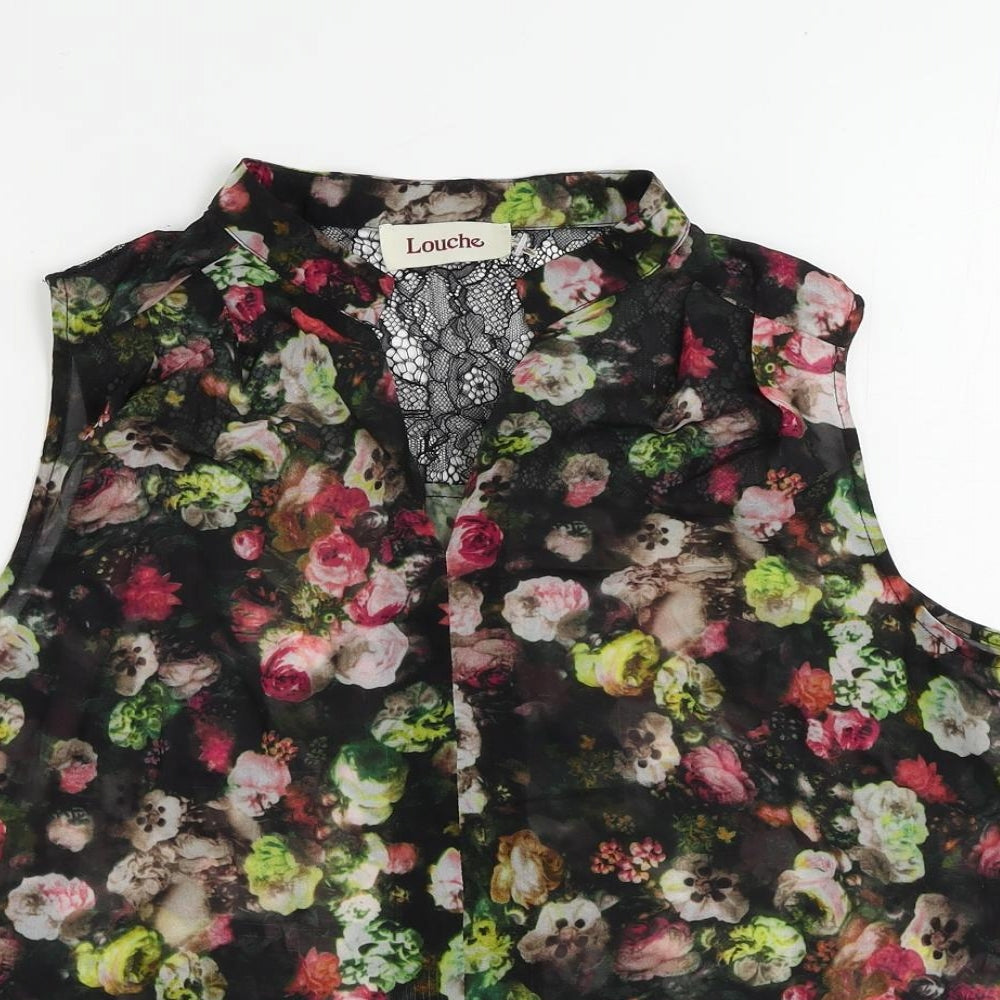 Womens UK Size 14 Louche Black Basic Blouse