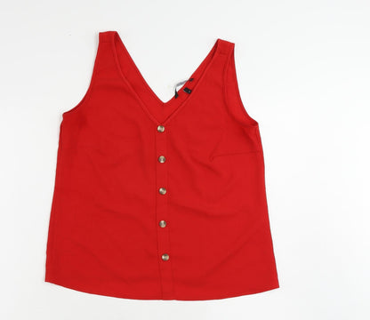 Womens UK Size M VERO MODA Red Basic Tank