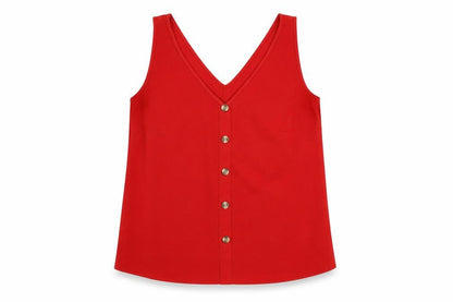 Womens UK Size M VERO MODA Red Basic Tank