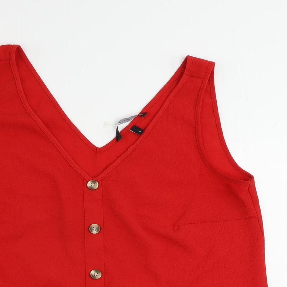 Womens UK Size M VERO MODA Red Basic Tank