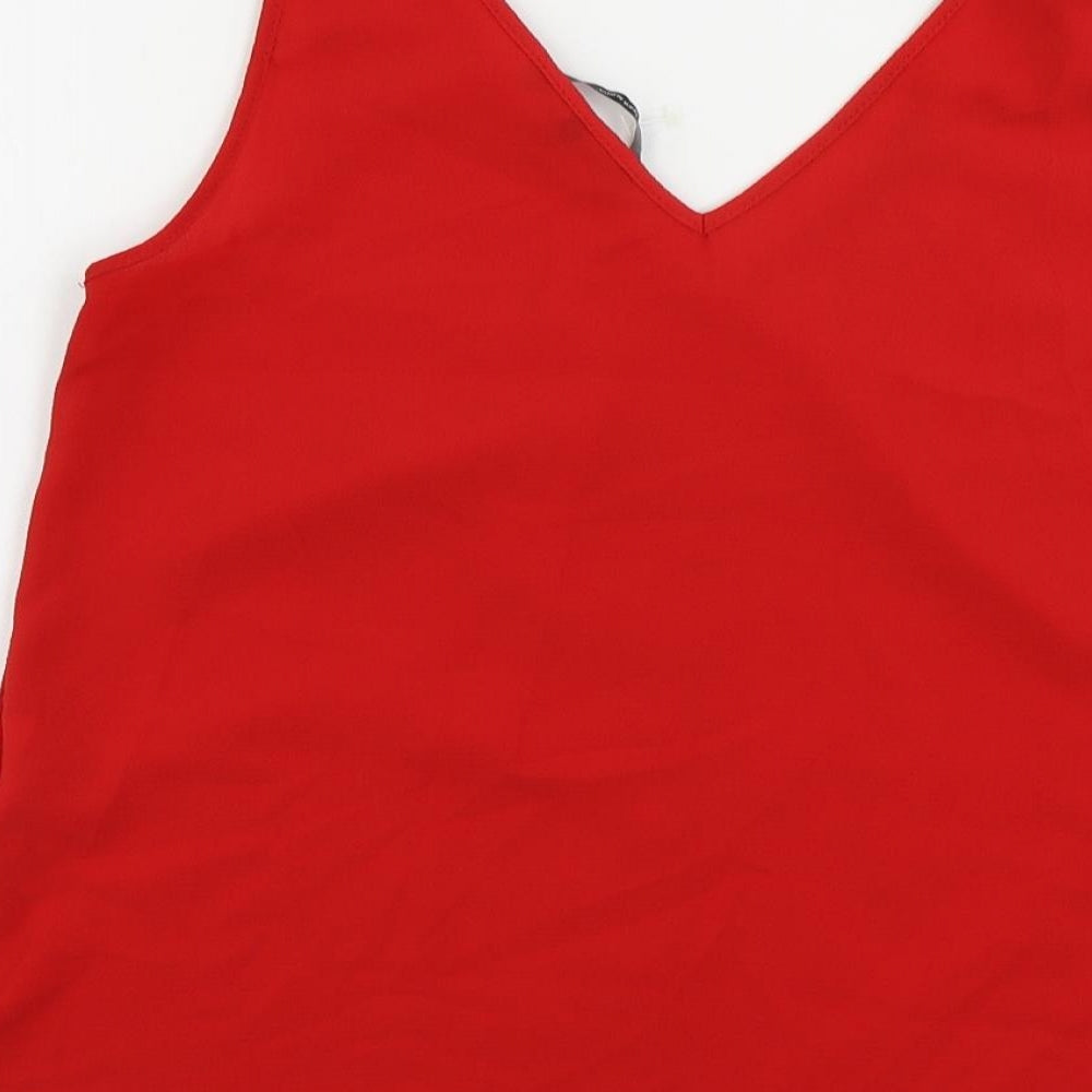 Womens UK Size M VERO MODA Red Basic Tank