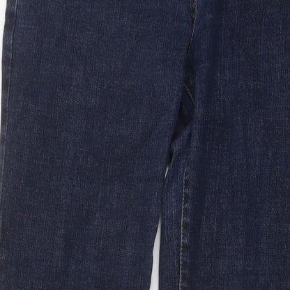 Authentic Womens Blue Cotton Flared Jeans Size 12 L32 in Regular Button - Vintage