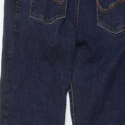 Authentic Womens Blue Cotton Flared Jeans Size 12 L32 in Regular Button - Vintage