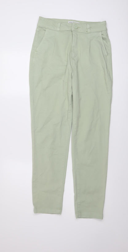 Denim & Co. Womens Green Cotton Tapered Jeans Size 8 L28 in Regular Button