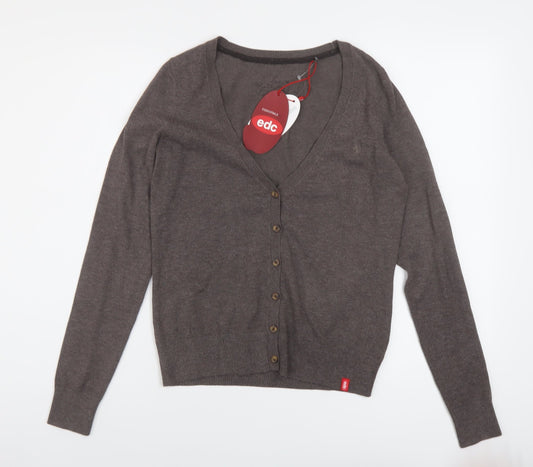 Womens UK Size S EDC Brown Cardigan Jumper