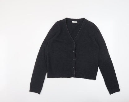 Camaïeu Womens Green V-Neck Acrylic Cardigan Jumper Size S