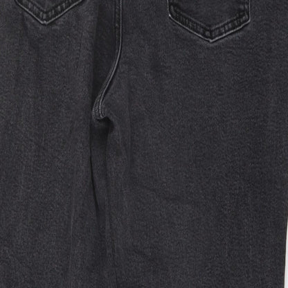 F&F Womens Grey Cotton Tapered Jeans Size 14 L26 in Regular Button