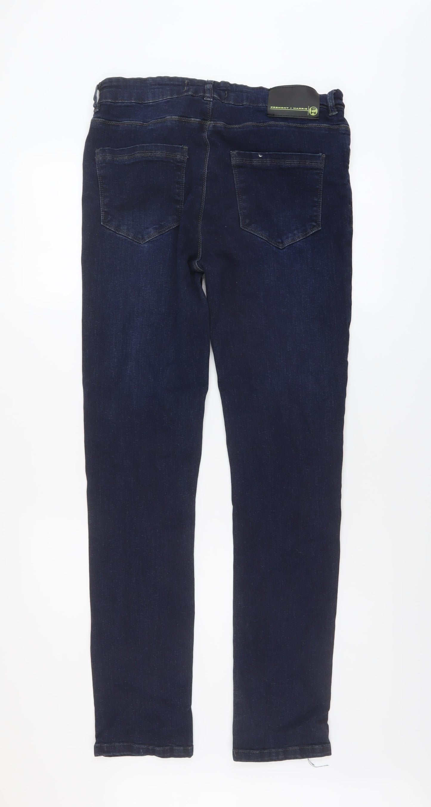 Fremont + Harris Mens Blue Cotton Skinny Jeans Size 34 in L31 in Regular Button