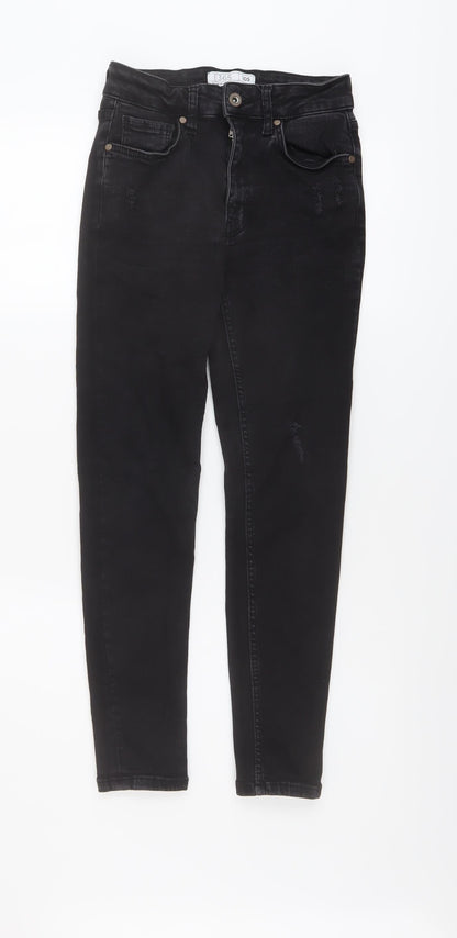 365 Denim Womens Black Cotton Skinny Jeans Size 10 L25 in Regular Button