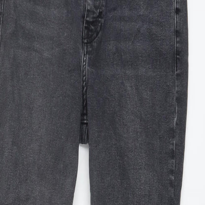 Topshop Womens Grey Cotton Skinny Jeans Size 30 in L25 in Regular Button