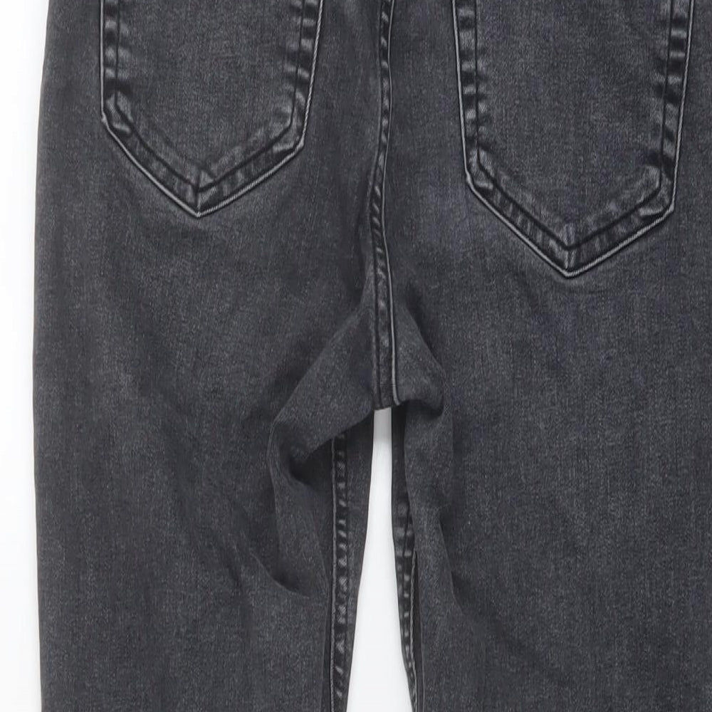 Topshop Womens Grey Cotton Skinny Jeans Size 30 in L25 in Regular Button