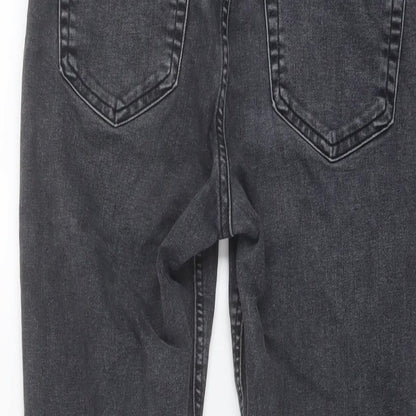 Topshop Womens Grey Cotton Skinny Jeans Size 30 in L25 in Regular Button