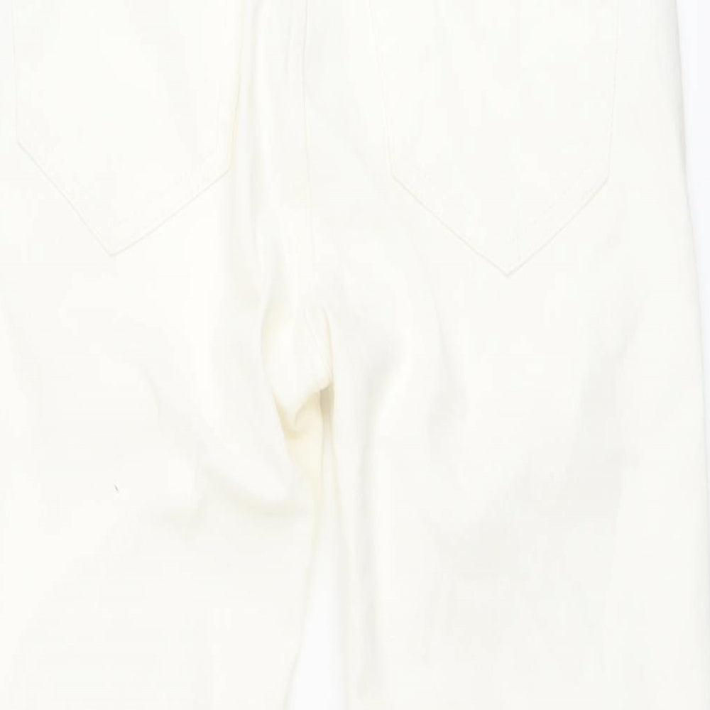 Pull&Bear Womens Ivory Cotton Bootcut Jeans Size 10 L27 in Regular Button