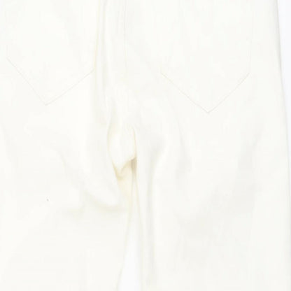 Pull&Bear Womens Ivory Cotton Bootcut Jeans Size 10 L27 in Regular Button