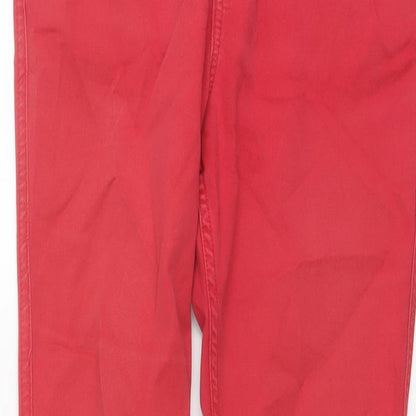 Per Una Womens Pink Cotton Straight Jeans Size 10 L31 in Regular Button