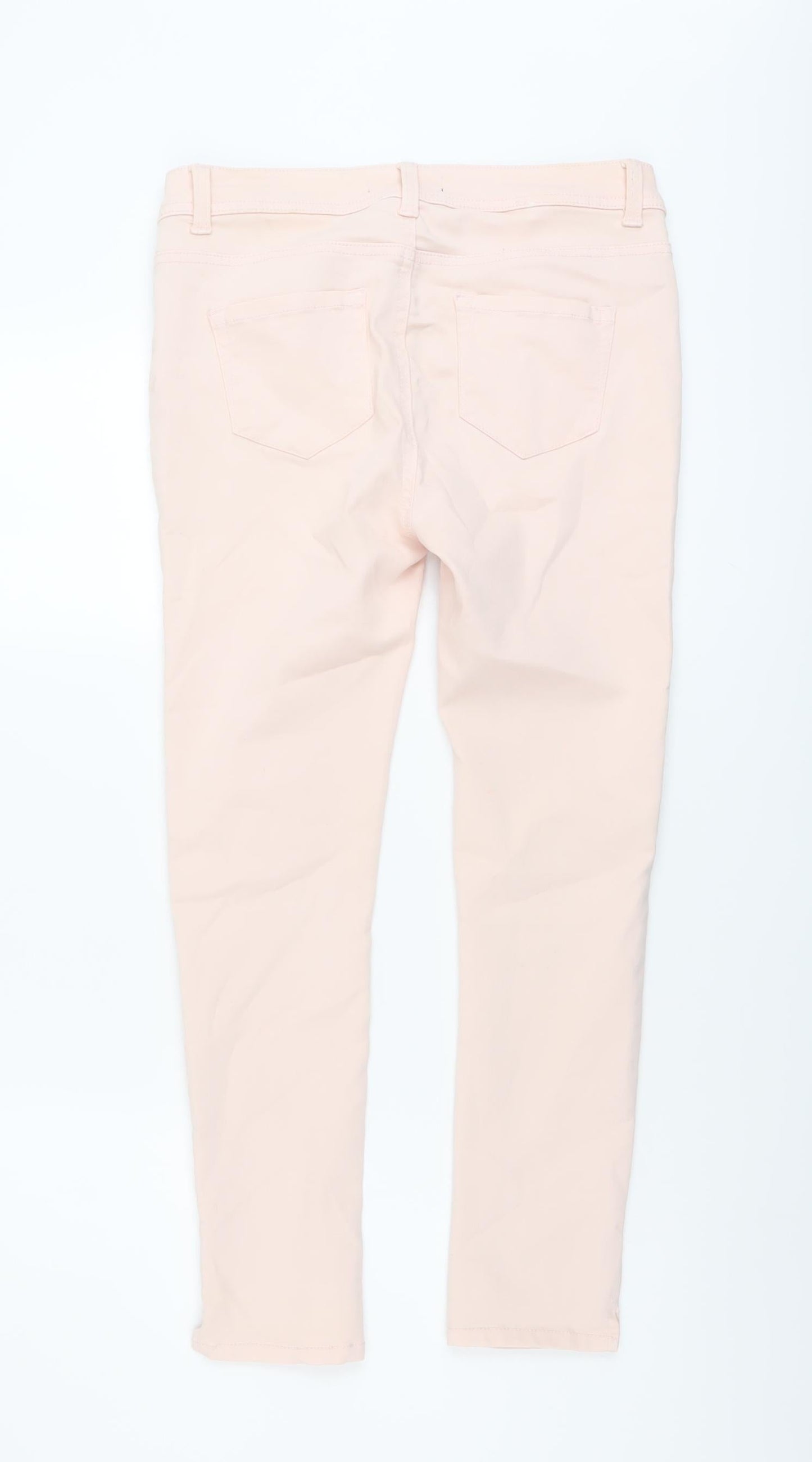 Peacocks Womens Pink Cotton Skinny Jeans Size 10 L25 in Regular Button