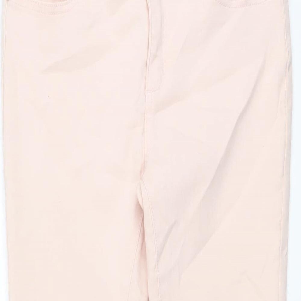 Peacocks Womens Pink Cotton Skinny Jeans Size 10 L25 in Regular Button