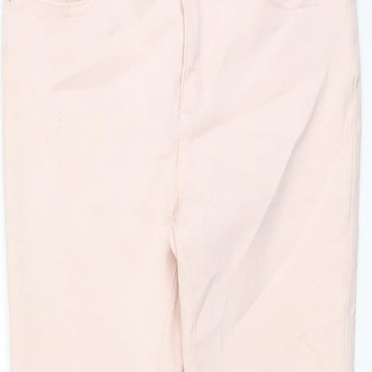 Peacocks Womens Pink Cotton Skinny Jeans Size 10 L25 in Regular Button