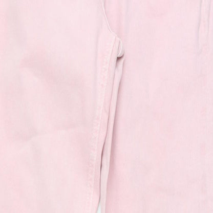 Zara Womens Pink Cotton Straight Jeans Size 12 L33 in Regular Button