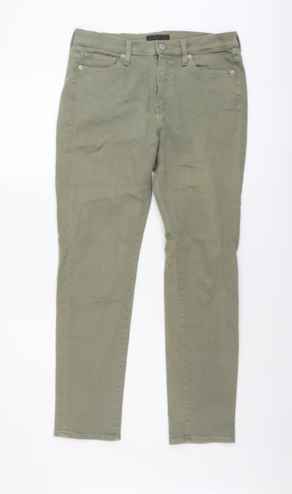 Uniqlo Womens Green Cotton Straight Jeans Size 28 in L28 in Regular Button