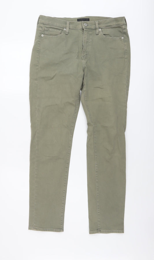 Uniqlo Womens Green Cotton Straight Jeans Size 28 in L28 in Regular Button