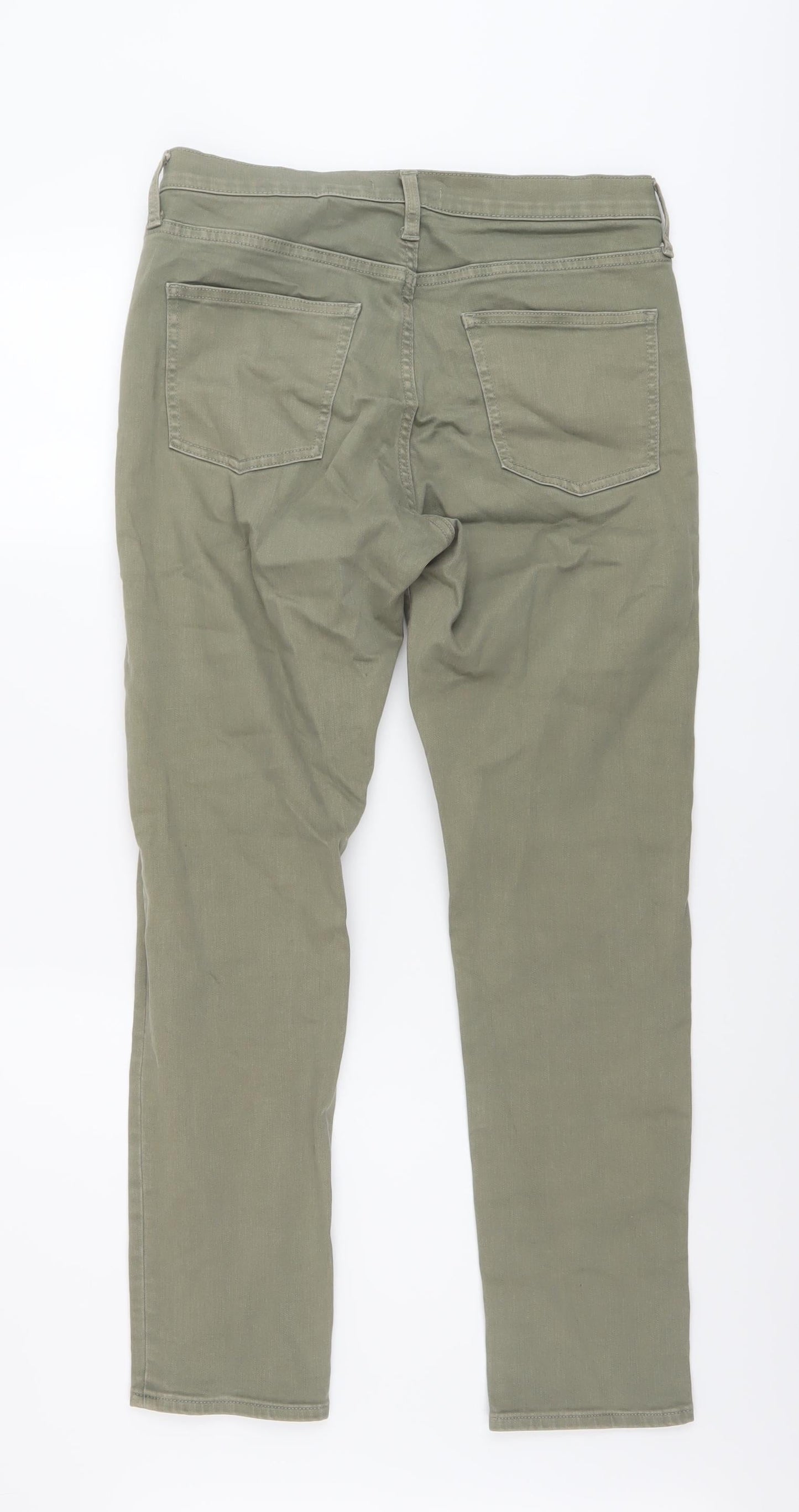 Uniqlo Womens Green Cotton Straight Jeans Size 28 in L28 in Regular Button