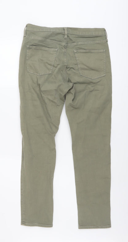 Uniqlo Womens Green Cotton Straight Jeans Size 28 in L28 in Regular Button