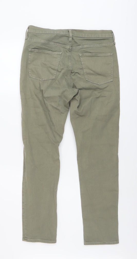 Uniqlo Womens Green Cotton Straight Jeans Size 28 in L28 in Regular Button