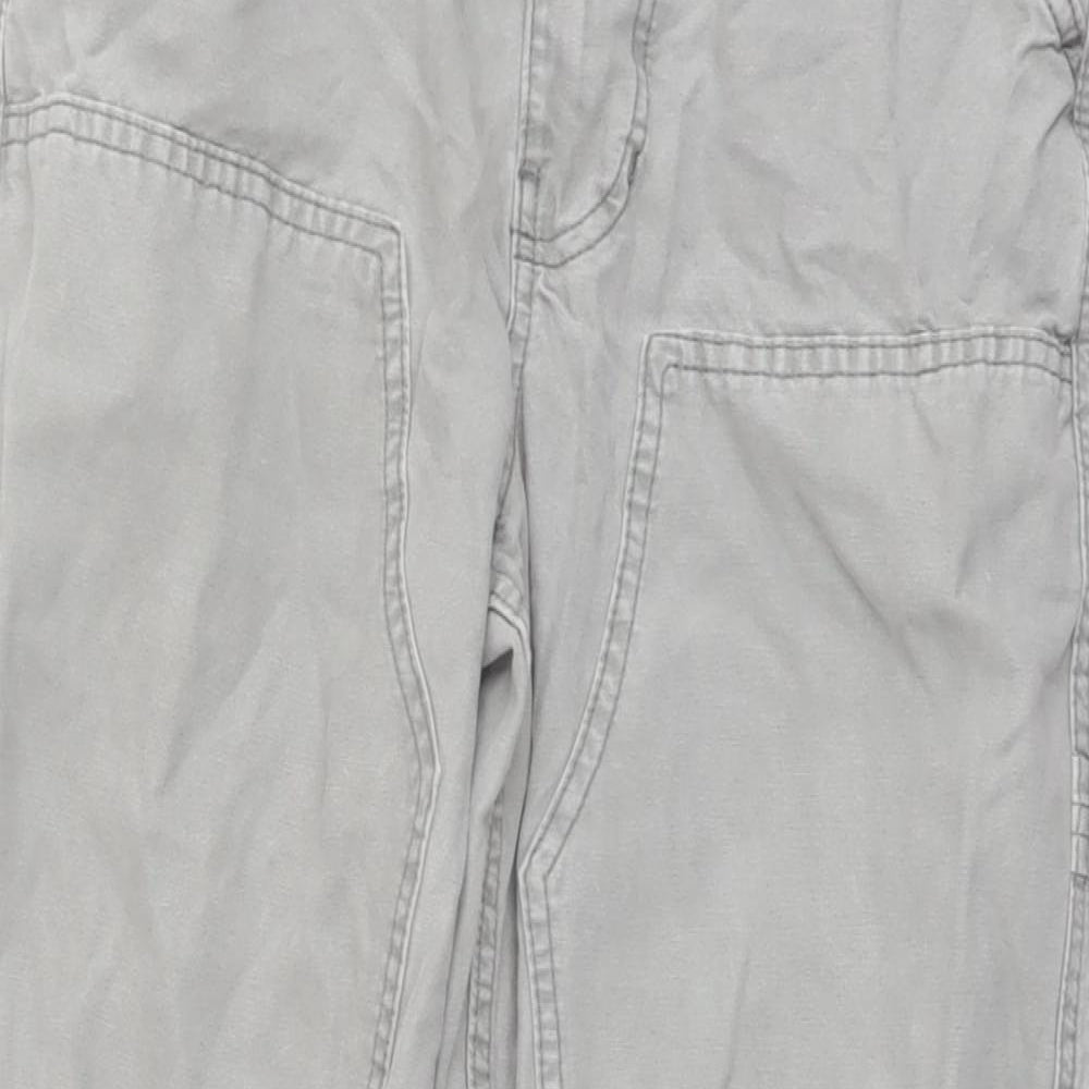 BDG Womens Grey Cotton Cargo Trousers Size 28 in L25 in Regular Button