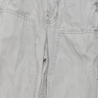 BDG Womens Grey Cotton Cargo Trousers Size 28 in L25 in Regular Button