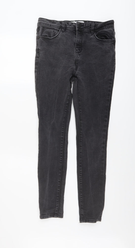 George Womens Black Cotton Skinny Jeans Size 12 L28 in Regular Button